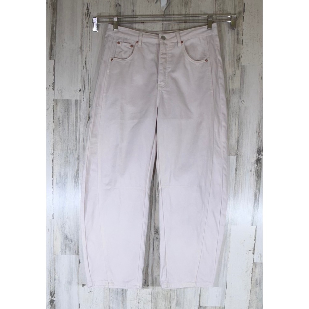 Parke Horseshoe Barrel Leg Jeans 29 (32x27.5) High Rise Button Fly Cotton